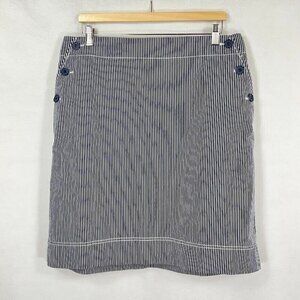 Talbots Woman Striped Knee Length Nautical Sailor Skirt 14W